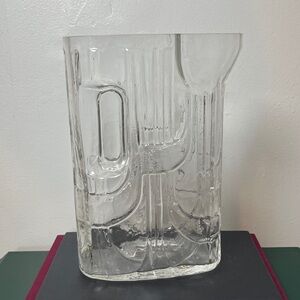 Claus Josef Riedel Crystal Vintage 1960s Brutalist MCM Clear Water Pitcher 64 oz